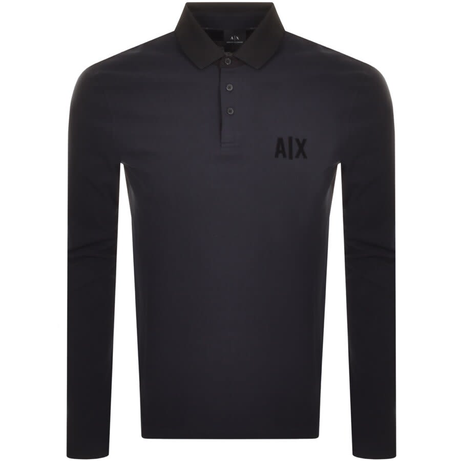 armani long sleeve polo black