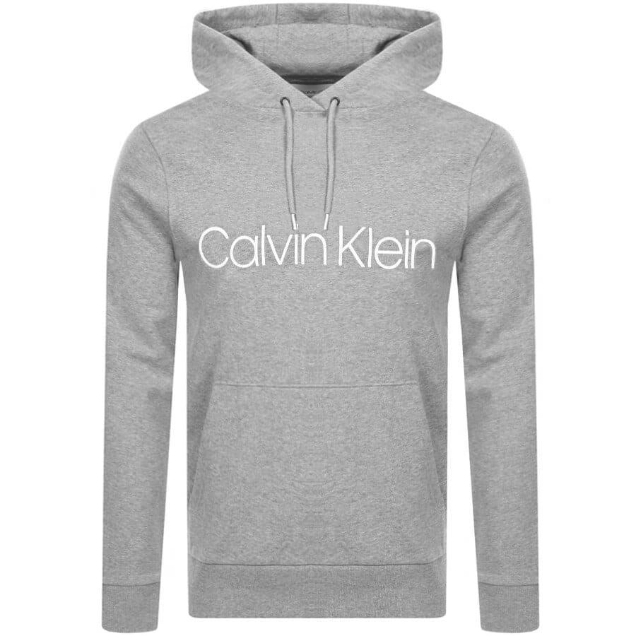 Calvin Klein Logo Hoodie Grey | Mainline Menswear Denmark