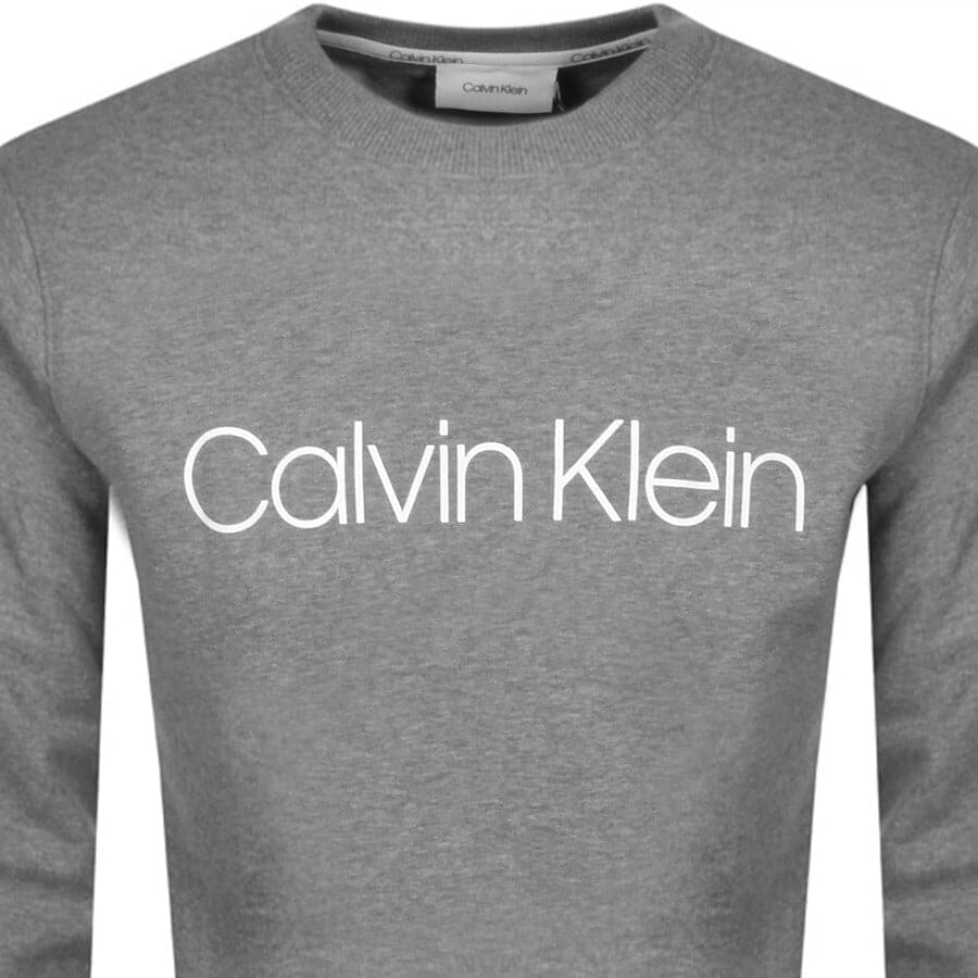 Alternative Image for ProductCalvin Klein Logo Crew Neck Sweatshirt Grey2