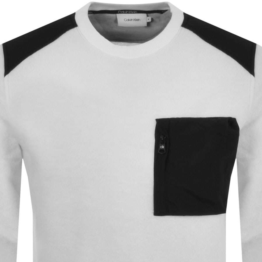 Alternative Image for ProductCalvin Klein Mix Media Wool Sweatshirt White2