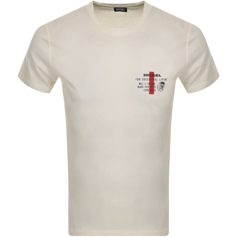Alternative Image for ProductDiesel T Diegos Logo T Shirt Cream1