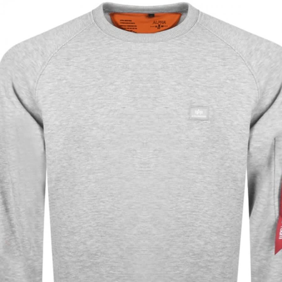 Alternative Image for ProductAlpha Industries X Fit Sweatshirt Grey2