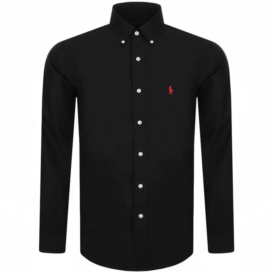 Alternative Image for ProductRalph Lauren Slim Fit Long Sleeve Shirt Black1