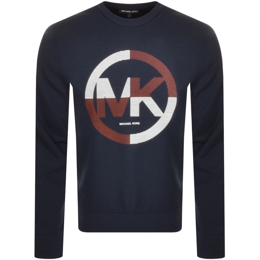 Alternative Image for ProductMichael Kors Logo Crew Neck Sweatshirt Navy1