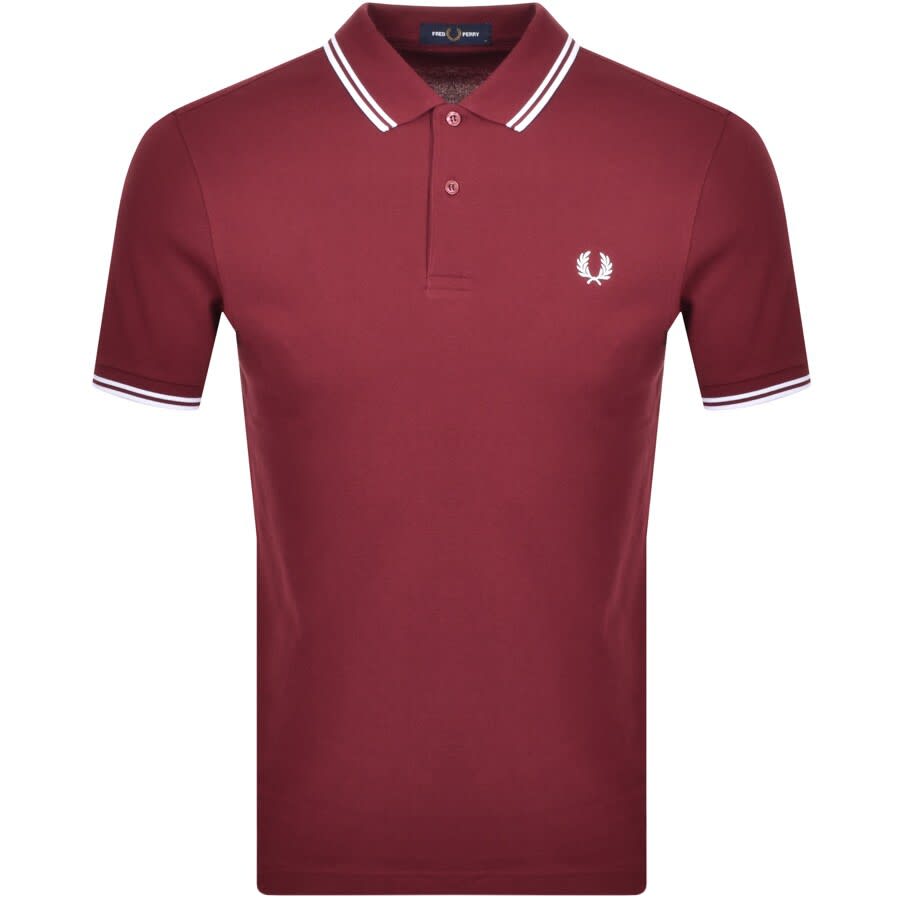 alguna cosa Equivalente Forma del barco Fred Perry Twin Tipped Polo T Shirt Burgundy | Mainline Menswear United  States