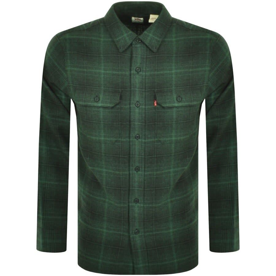Levis Classic Worker Long Sleeve Shirt Green | Mainline Menswear Denmark