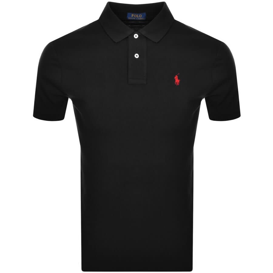 Ralph Lauren Custom Slim Fit Polo T Shirt Black | Mainline Menswear Denmark