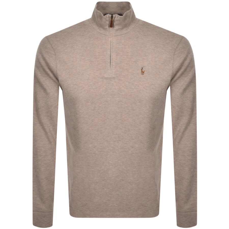 half zip sweatshirt beige