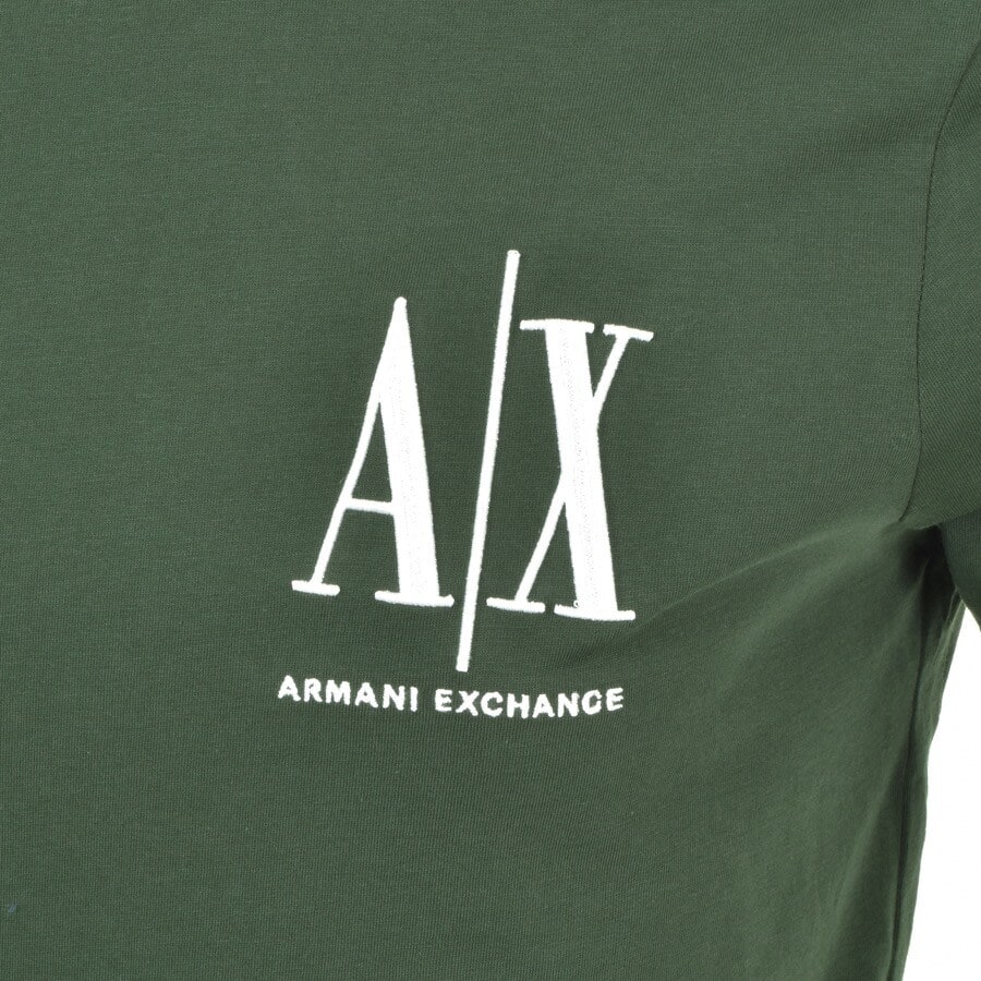 Alternative Image for ProductArmani Exchange Crew Neck Logo T Shirt Green3