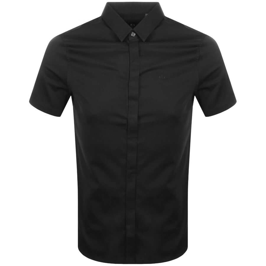 Alternative Image for ProductArmani Exchange Slim Fit Short Sleeved Shirt Black1