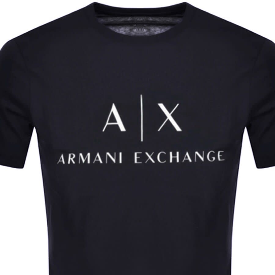 Alternative Image for ProductArmani Exchange Slim Crew Neck Logo T Shirt Navy2
