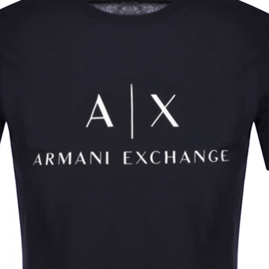Alternative Image for ProductArmani Exchange Slim Crew Neck Logo T Shirt Navy3