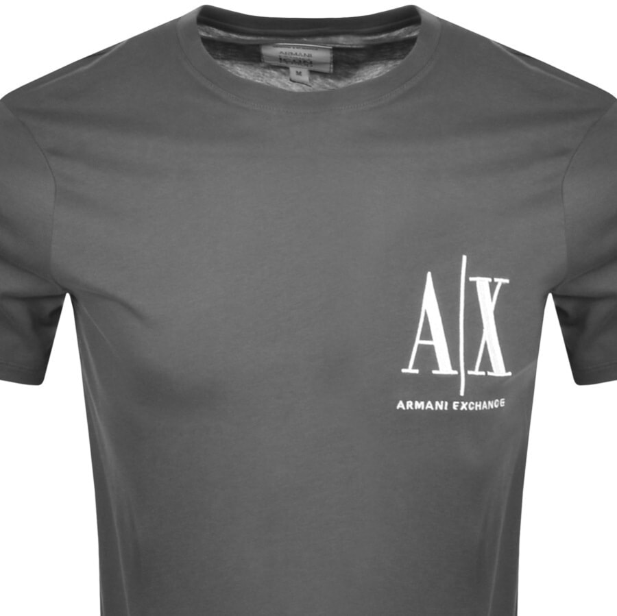 Alternative Image for ProductArmani Exchange Crew Neck Logo T Shirt Grey2