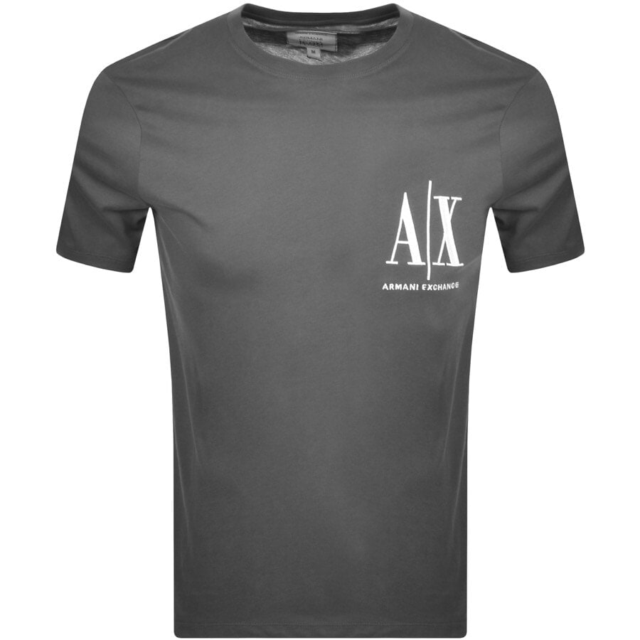 Alternative Image for ProductArmani Exchange Crew Neck Logo T Shirt Grey1