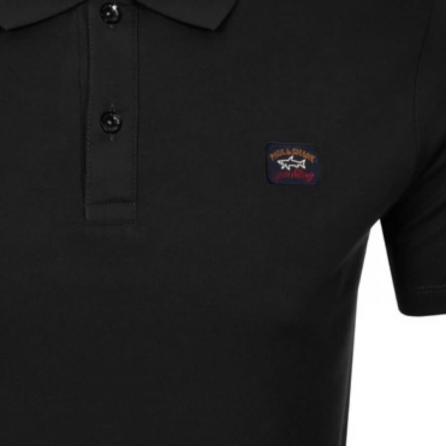 Alternative Image for ProductPaul And Shark Short Sleeved Polo T Shirt Black3