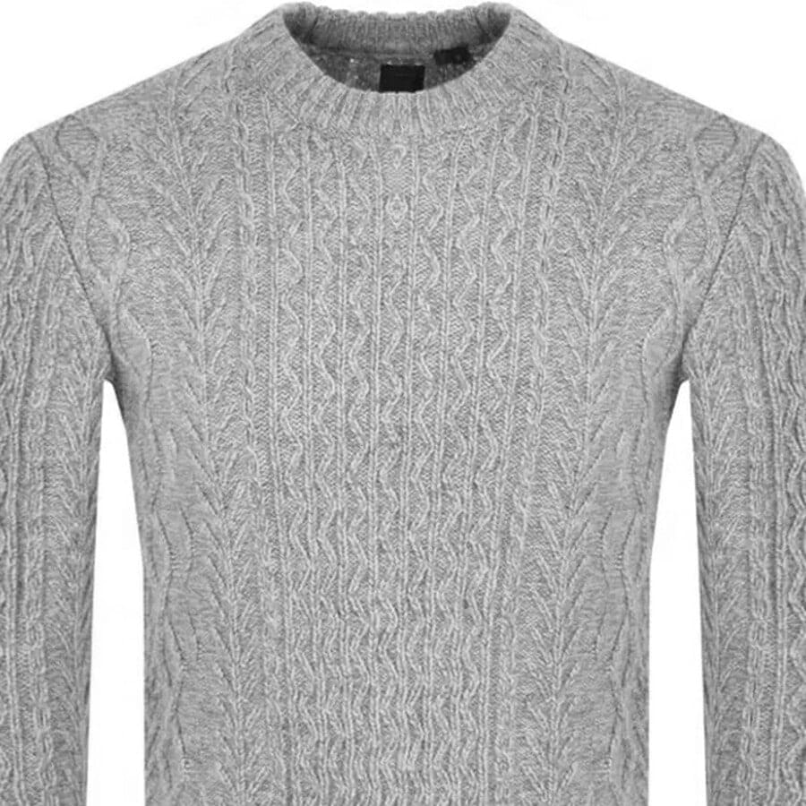 Alternative Image for ProductSuperdry Jacob Cable Knit Jumper Grey2