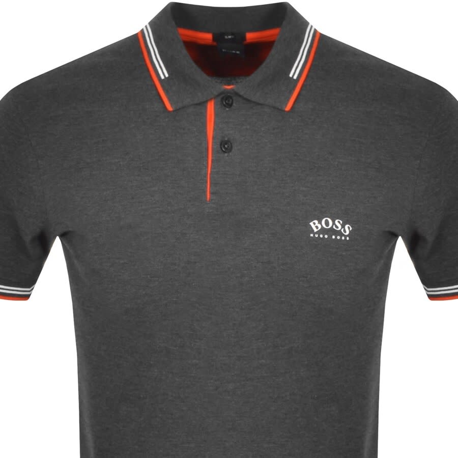 Alternative Image for ProductBOSS Paul Curved Polo T Shirt Grey2