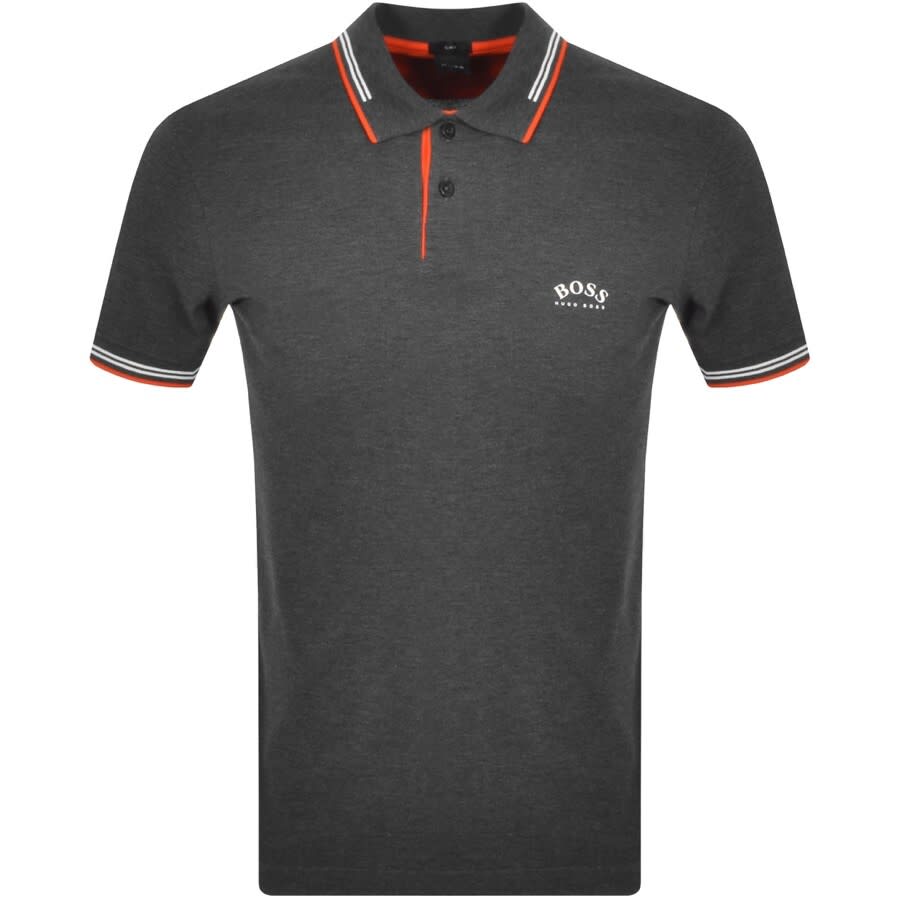 Alternative Image for ProductBOSS Paul Curved Polo T Shirt Grey1
