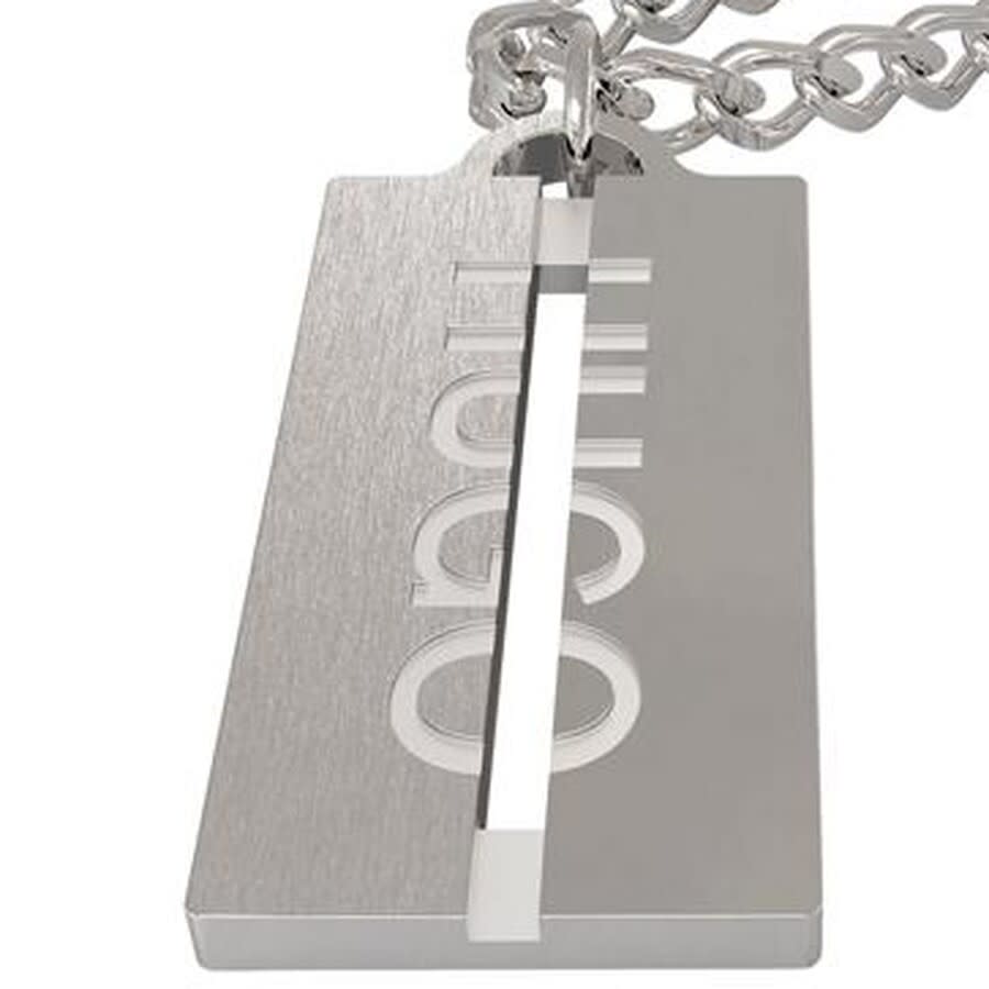 Alternative Image for ProductHUGO E Cut Stainless Steel Necklace Silver2