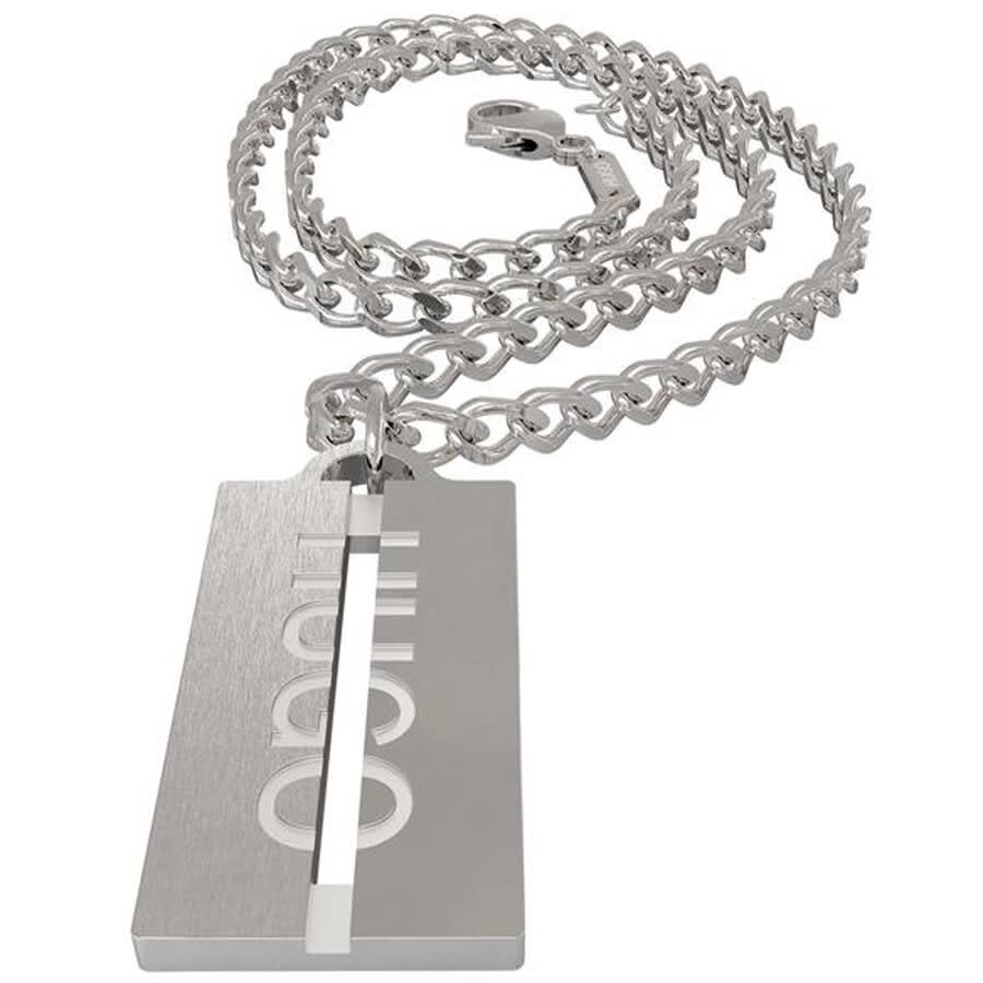 Alternative Image for ProductHUGO E Cut Stainless Steel Necklace Silver1