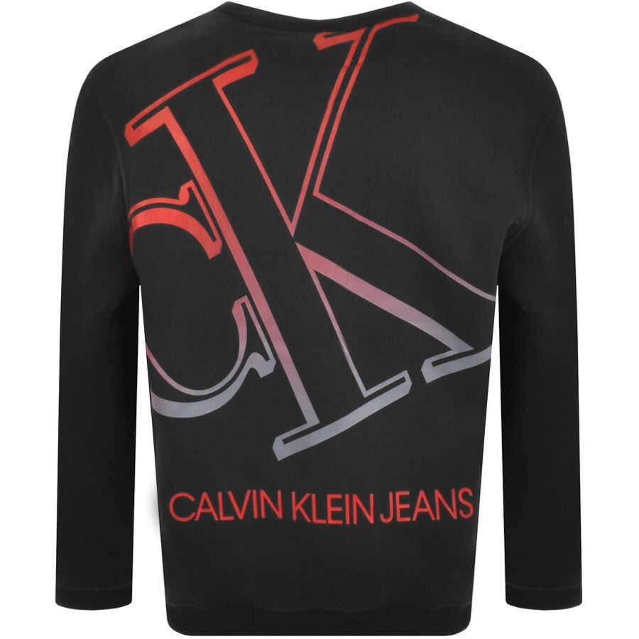 Alternative Image for ProductCalvin Klein Jeans Logo Crew Neck Sweatshirt Black3