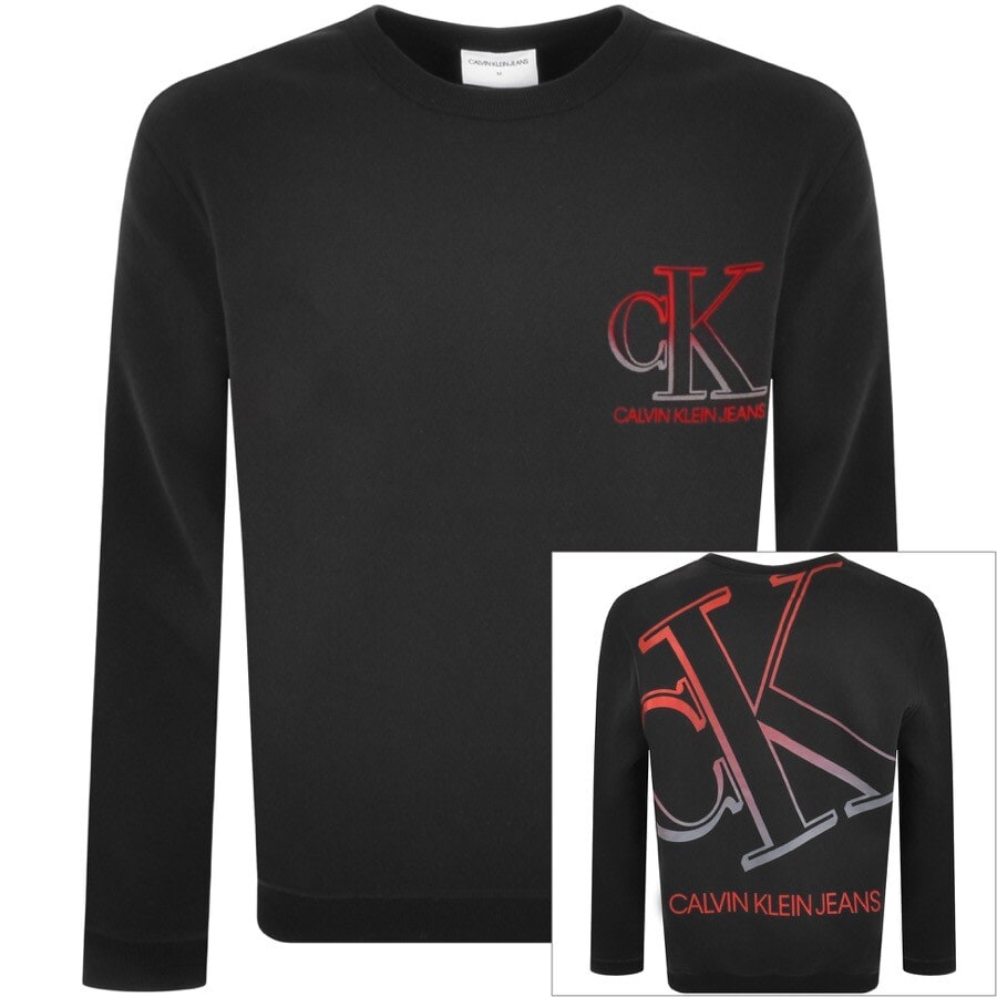 Alternative Image for ProductCalvin Klein Jeans Logo Crew Neck Sweatshirt Black1