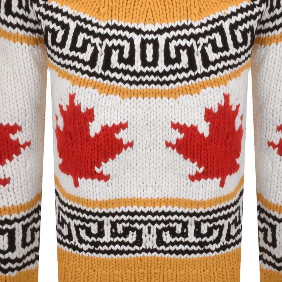 Alternative Image for ProductDSQUARED2 Maple Leaf Knit Jumper Yellow3