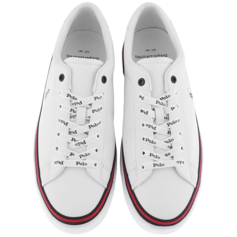 Alternative Image for ProductRalph Lauren Longwood Leather Trainers White3