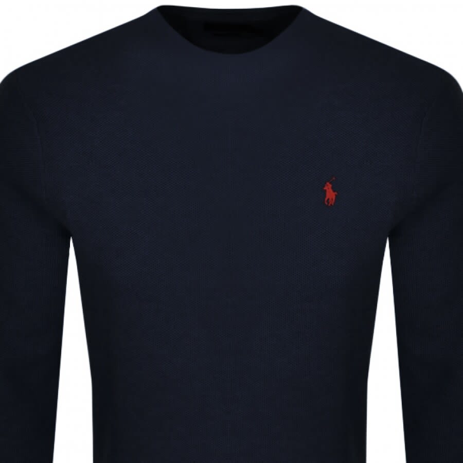 Alternative Image for ProductRalph Lauren Long Sleeved Crew Neck T Shirt Navy2