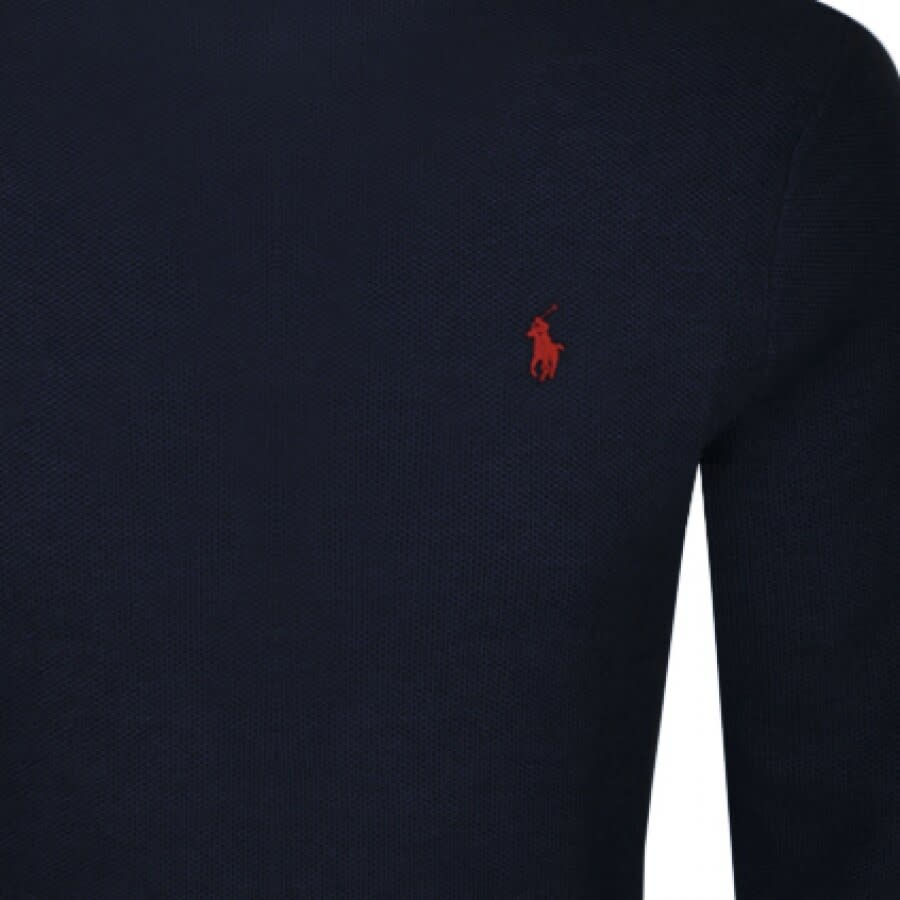 Alternative Image for ProductRalph Lauren Long Sleeved Crew Neck T Shirt Navy3