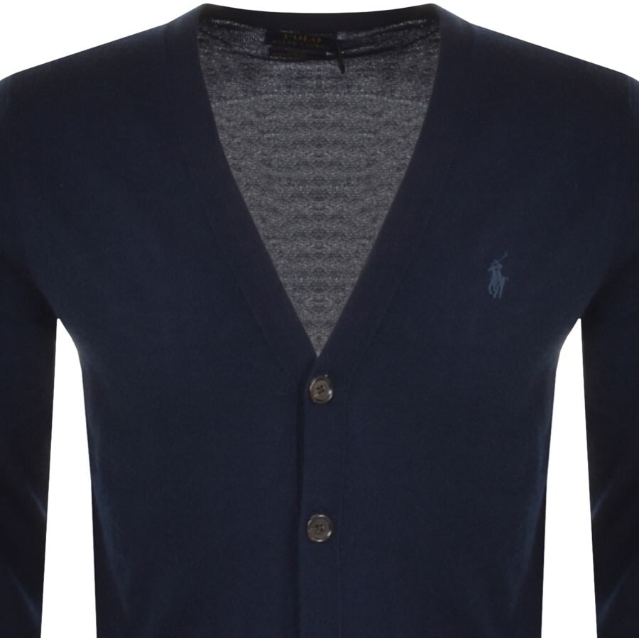 Alternative Image for ProductRalph Lauren Slim Fit V Neck Knit Cardigan Navy2