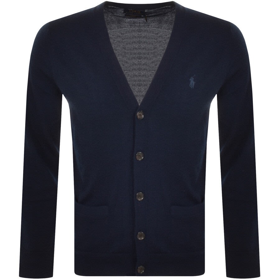 Alternative Image for ProductRalph Lauren Slim Fit V Neck Knit Cardigan Navy1