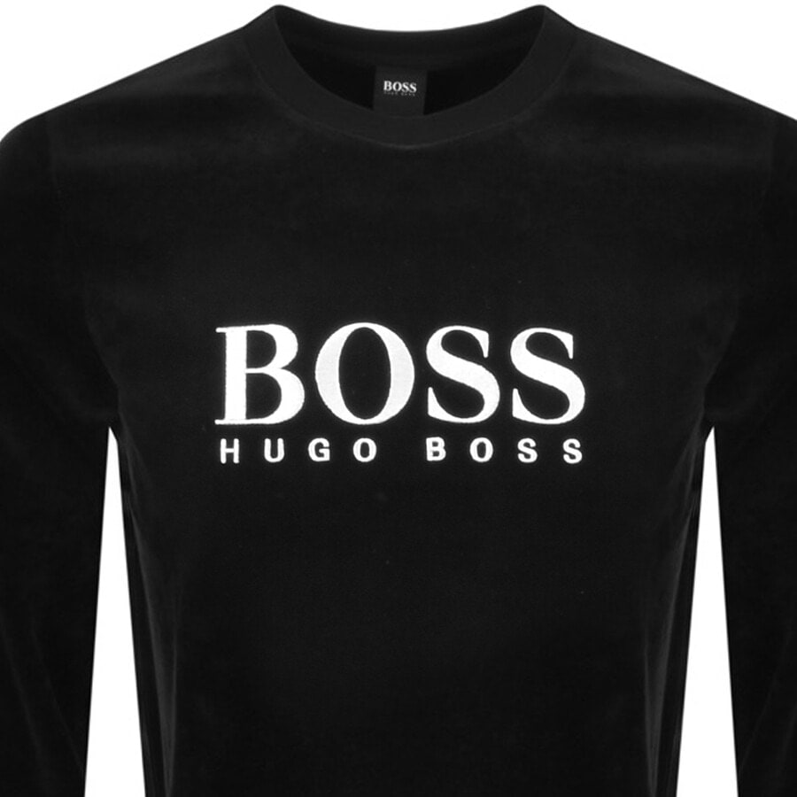 Alternative Image for ProductBOSS Bodywear Velour Crew Neck Sweatshirt Black2