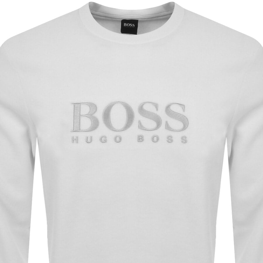 Alternative Image for ProductBOSS Bodywear Velour Crew Neck Sweatshirt White2