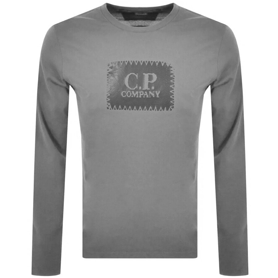 Alternative Image for ProductCP Company Long Sleeve Logo T Shirt Grey1