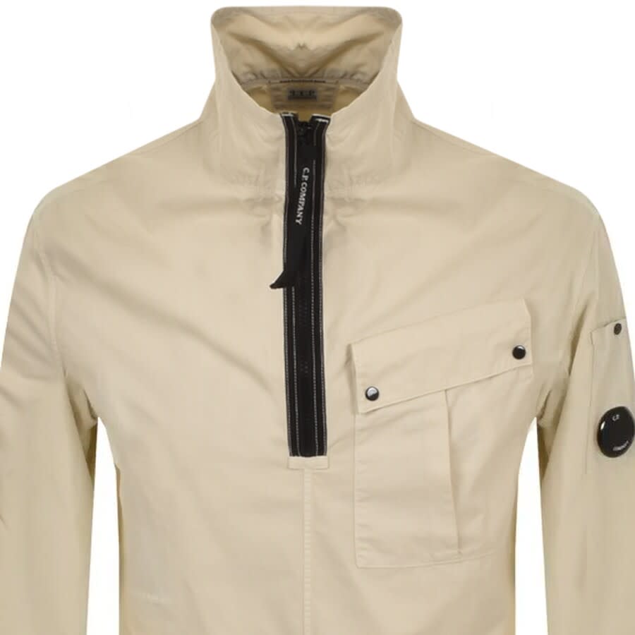 Alternative Image for ProductCP Company Long Sleeved Half Zip Overshirt Cream2