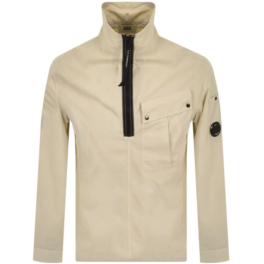 Alternative Image for ProductCP Company Long Sleeved Half Zip Overshirt Cream1