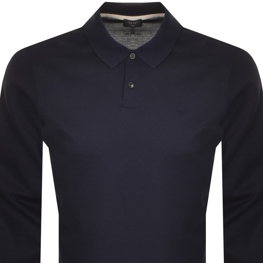 Alternative Image for ProductTed Baker Pub Pub Long Sleeved Polo T Shirt Navy2