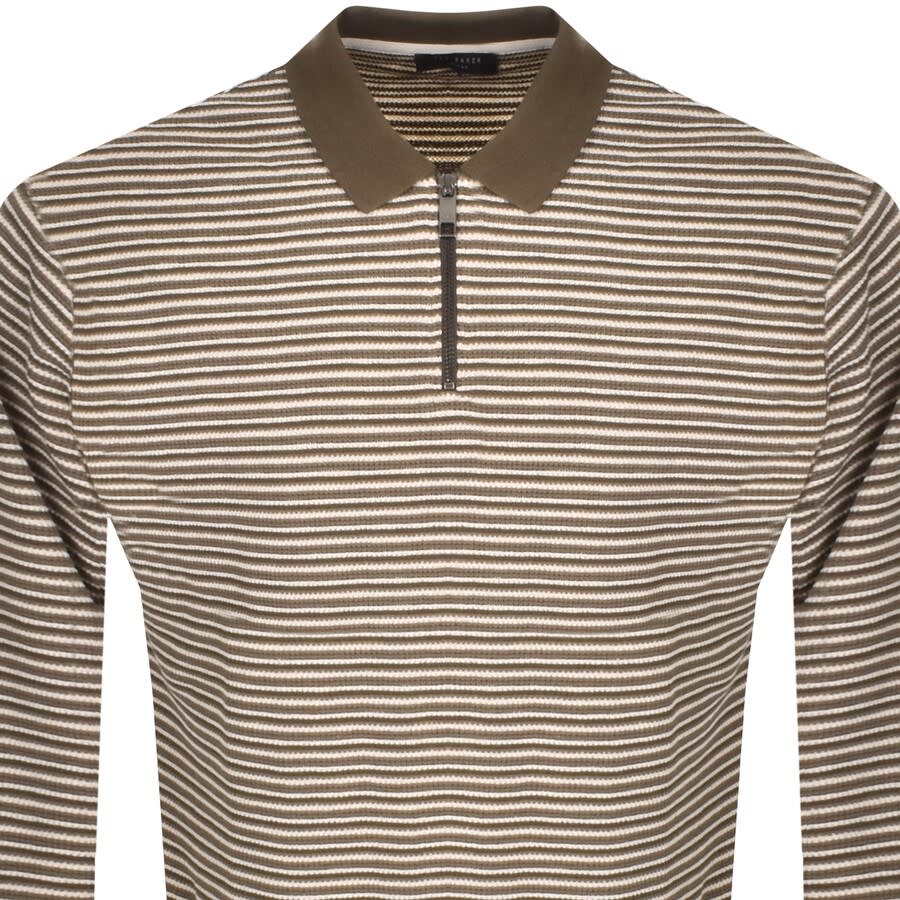 Alternative Image for ProductTed Baker Beer Long Sleeved Polo T Shirt Khaki2