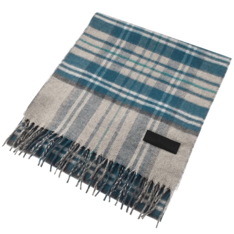 Grey Surprise Ted Baker Mens Checked Scarf 200x46 RRP £49 