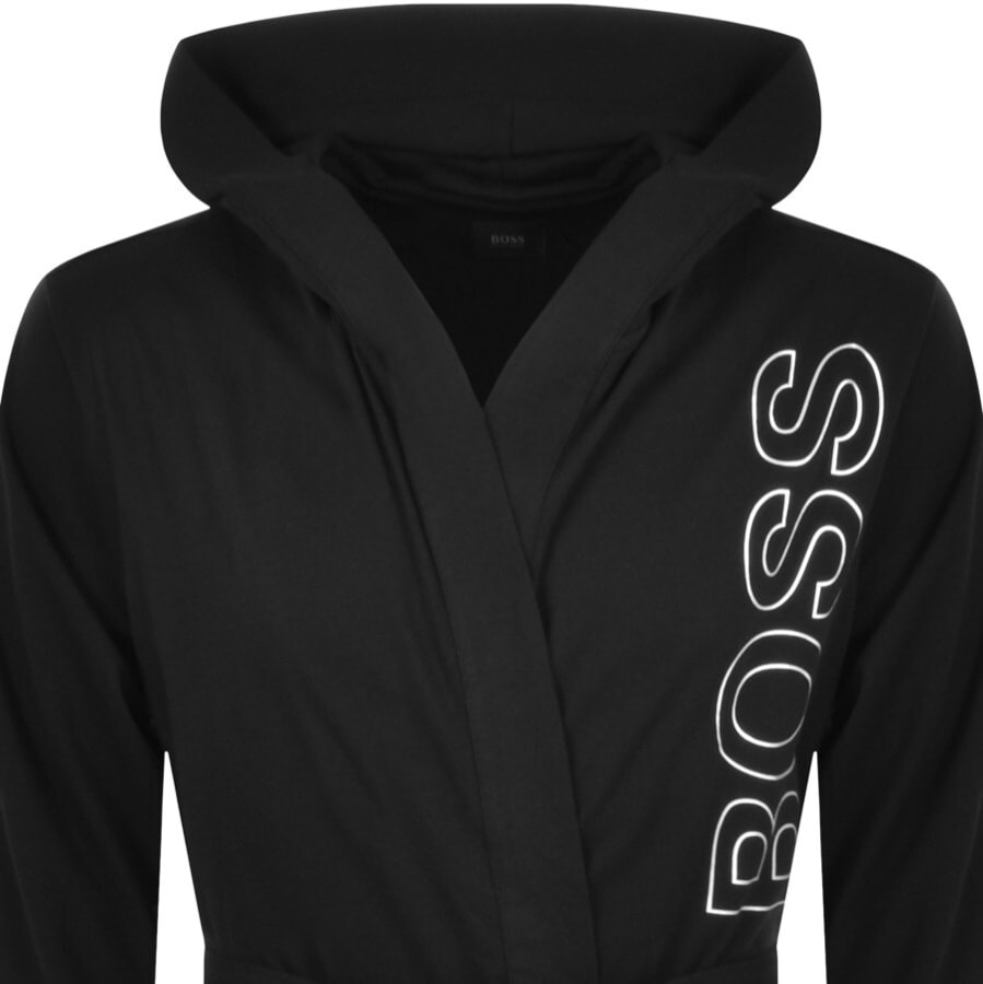 Alternative Image for ProductBOSS Identity Logo Hooded Dressing Gown Black2