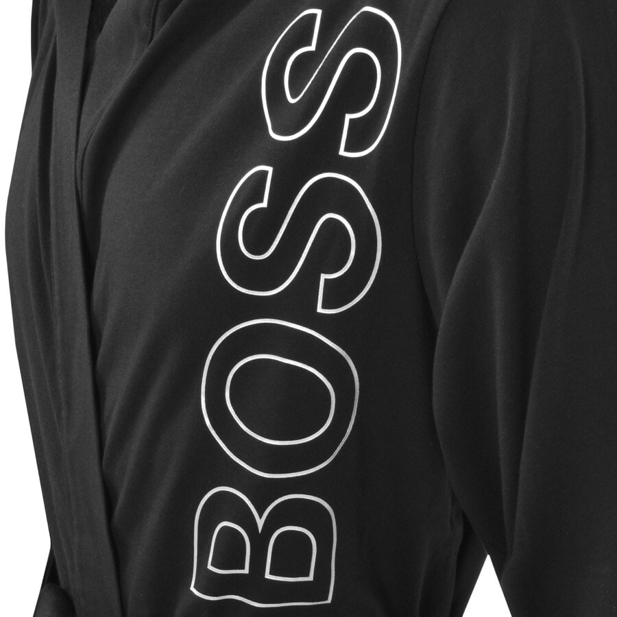 Alternative Image for ProductBOSS Identity Logo Hooded Dressing Gown Black3