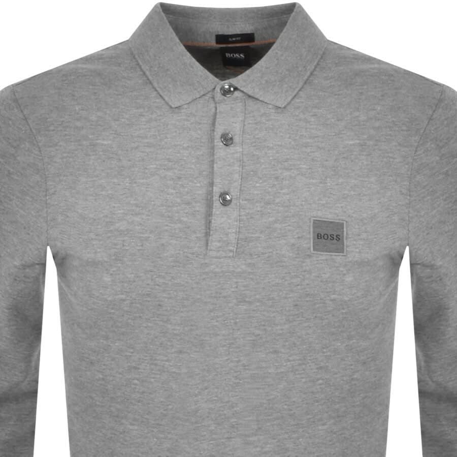 Alternative Image for ProductBOSS Long Sleeved Polo T Shirt Grey2