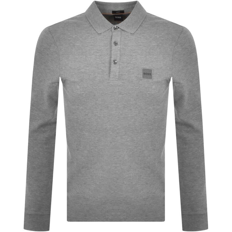 Alternative Image for ProductBOSS Long Sleeved Polo T Shirt Grey1