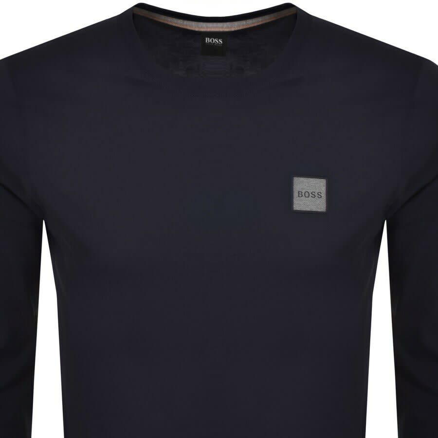 Alternative Image for ProductBOSS Long Sleeved Tacks T Shirt Navy2