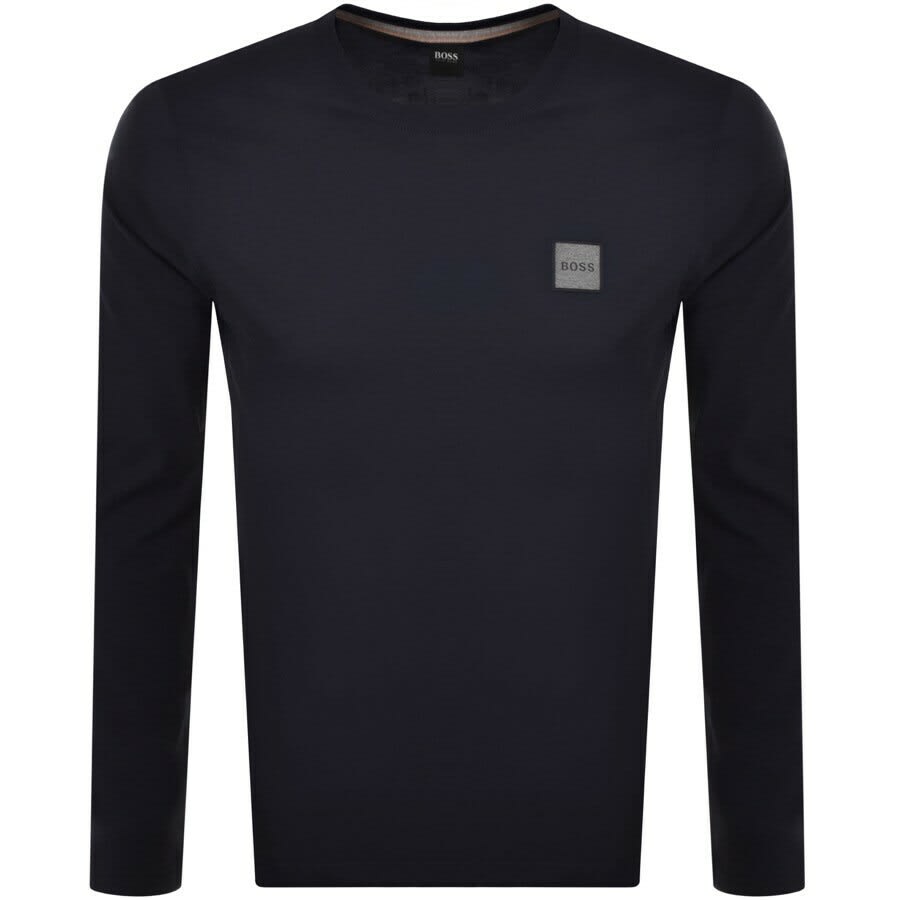 Alternative Image for ProductBOSS Long Sleeved Tacks T Shirt Navy1