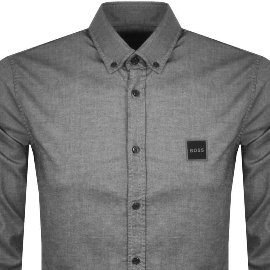 Alternative Image for ProductBOSS Mabsoot Long Sleeved Shirt Grey2