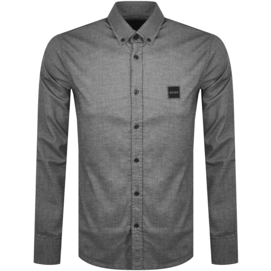 Alternative Image for ProductBOSS Mabsoot Long Sleeved Shirt Grey1