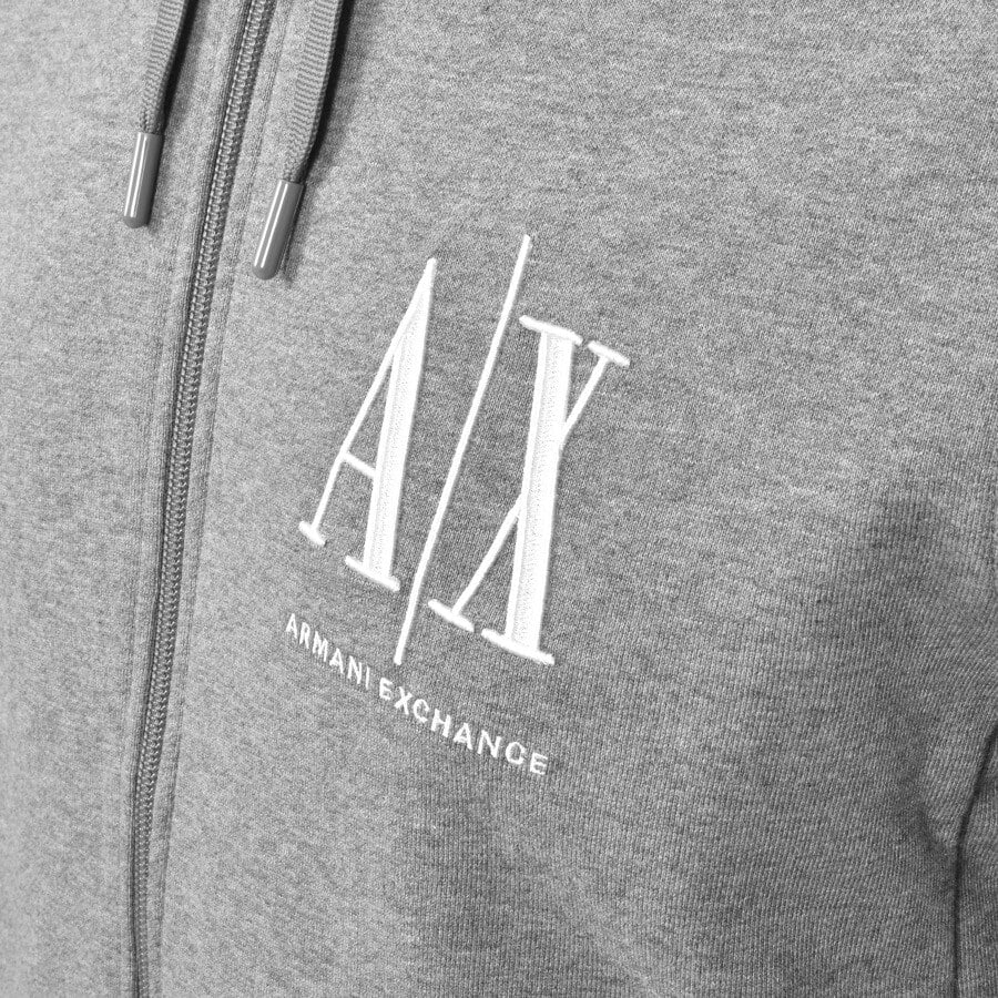 Alternative Image for ProductArmani Exchange Full Zip Logo Hoodie Grey3