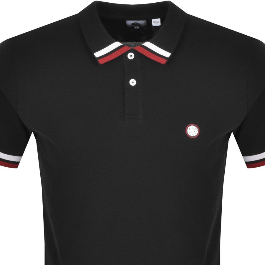 Alternative Image for ProductPretty Green Tipped Polo T Shirt Black2